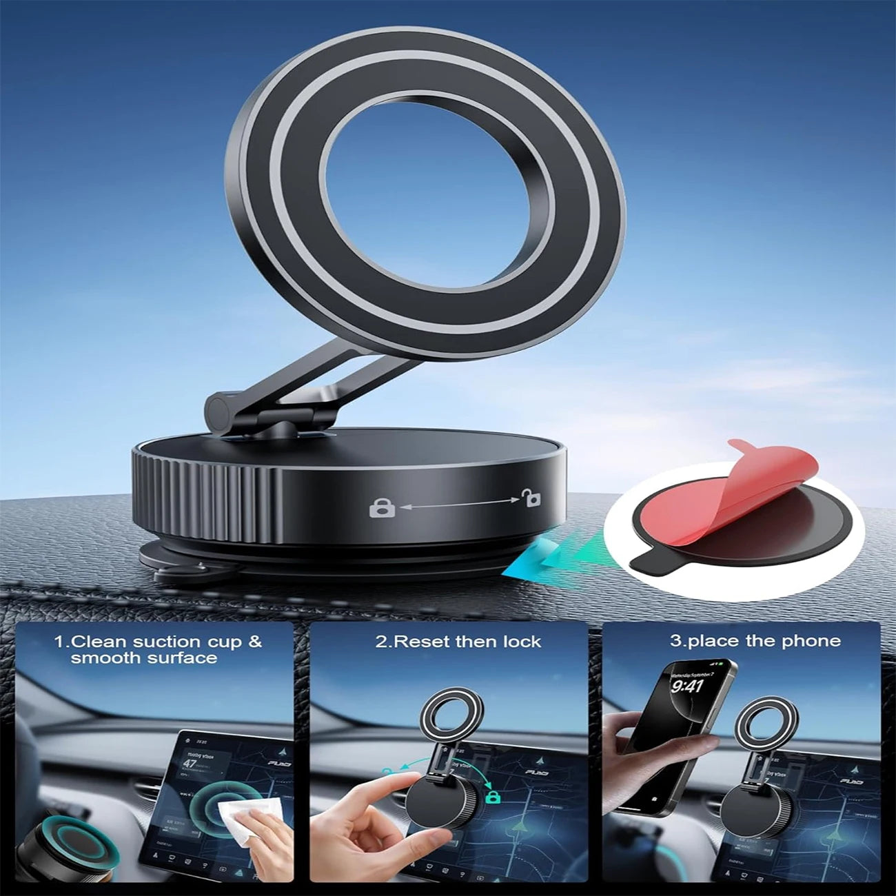360° Foldable Vacuum Magnetic Phone Holder