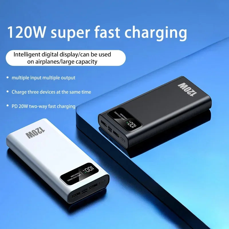 120W Power Bank Super Fast Charging 50000mAh