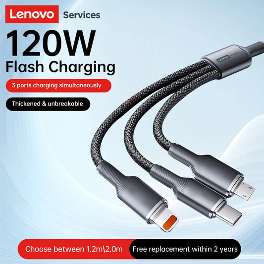 Lenovo 6A 120W 3 in 1 Mobile Cord