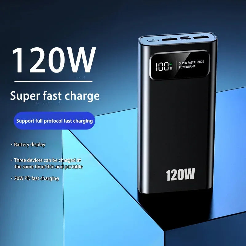 120W Power Bank Super Fast Charging 50000mAh