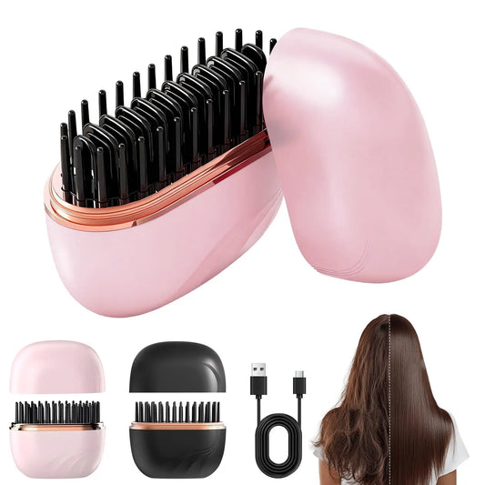 Mini Rechargeable Portable Hair Straightener Brush